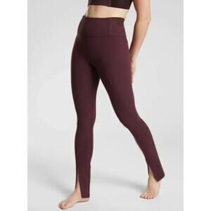 Athleta Aura Split Pant High Rise Powervita Soft Stretch Antique Red Medium